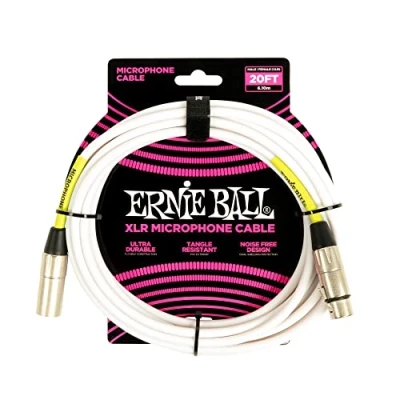 Abbildung von Ernie Ball klassisches XLR Mikrofonkabel männlich/weiblich 6,10 m (20 ft) Weiß