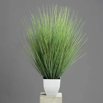Abbildung von mucplants Isolepsisgras Kunstgras im weißen Topf 77cm Kunstpflanze Grasarrangement künstliches Gras für Zimmer , Büro Gaststätten oder Messedekoration