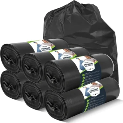 Abbildung von Müllsäcke 120L Schwarz 300 Beutel Extrem Reißfest Abfallsäcke Abfall XXL Typ 100 Extra Müllbeutel 120 L 70 µ 700x1100 mm LDPE Großer Müllsack Liter