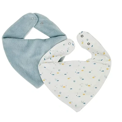 Abbildung von Nattou 2er Set Bandana Lätzchen, Mit Druckknopf Verschluss, 30 cm, Baumwolle und Polyester (Velours/Frottee), Romeo, Jules Sally, Bunt