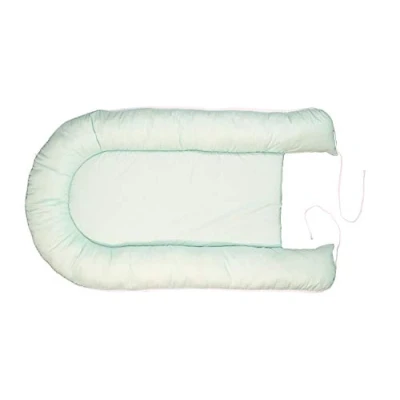 Abbildung von ULLENBOOM ® Einlage für Babynestchen 35 x 75 cm Mint Grau (Made in EU) bequeme Polsterung das (Cocoon), aus Baumwolle &amp; Polyester, bis 30 C waschbar
