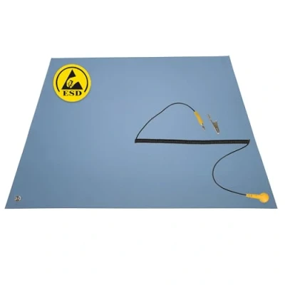Abbildung von Minadax 40 x 30cm Antistatik ESD Computer Matte Tischmatte „Premiumqualität“ + Anschlusskabel