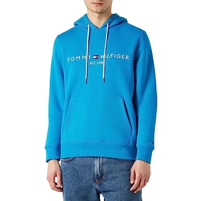 Abbildung von Tommy Hilfiger LOGO Hoody Kapuzenpullover, Herren, Größe: Small, Shocking blue