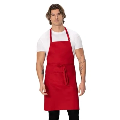 Abbildung von Chef Works Colour by B196 Verstellbare Latzschürze, Rot