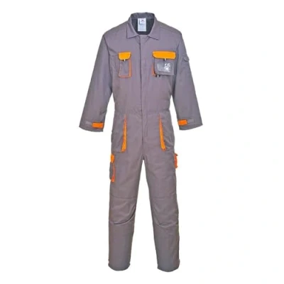 Abbildung von Portwest Texo Kontrast Overall, Größe: XL, Farbe: Grau, TX15GRRXL