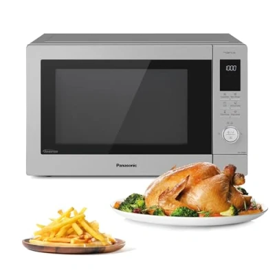 Abbildung von Panasonic NN CD88QSEPG 34L Air Fryer Kombi Mikrowelle mit Quarzgrill, 1000 W, automatisches Auftauen, Genius Sensor, Edelstahl, Silber
