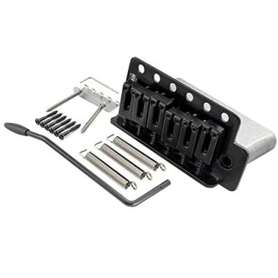 Abbildung von Wilkinson M Series 52,5mm Moderne Tremolo Bridge Steg 6 Punkt Brücke 36mm Block für Strat Style E Gitarre, Schwarz