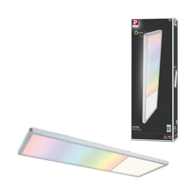 Abbildung von Paulmann 71020 LED Panel Atria Shine 580x200mm eckig incl. 1x20 W dimmbar RGBW Farbsteuerung Chrom matt Lichtpanel Kunststoff Deckenpanel