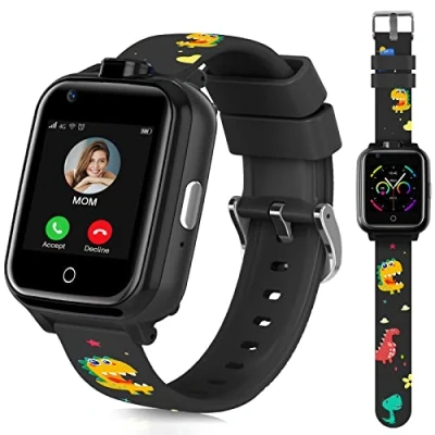 Abbildung von LiveGo 4G Kinder Smartwatch mit GPS Tracker und Anrufen, HD Touchscreen, Handyuhr, kombiniert SMS, Videoanruf, SOS, Schrittzähler, für Kinder, Jungen, Mädchen, 612 (t13 schwarz)