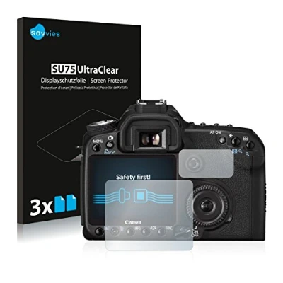 Abbildung von Savvies 6 Stück Schutzfolie für Canon EOS 50D Displayschutz Folie Ultra Transparent