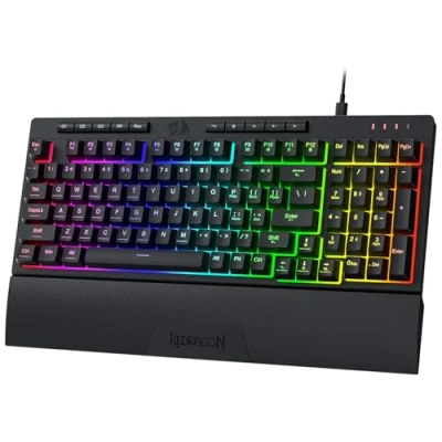Abbildung von Redragon K515 Shiva RGB Membrane Gaming Tastatur, 98 Tasten Mechanisches Gefühl Tastatur mit Linear Schalter, On Board Makro &amp; Multimediatasten, Abnehmbare Handballenauflage, Software Unterstützt