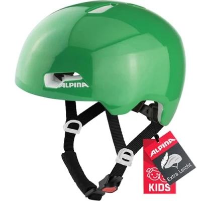 Abbildung von ALPINA HACKNEY Leichter, Bruchfester &amp; Optimal Klimatisierter Fahrradhelm Mit Nachrüstbarem LED Für Kinder, green gloss, 47 51 cm