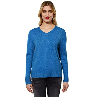 Abbildung von Street One MIT V Ausschnitt Strickpullover, Damen, Größe: 40, Blau