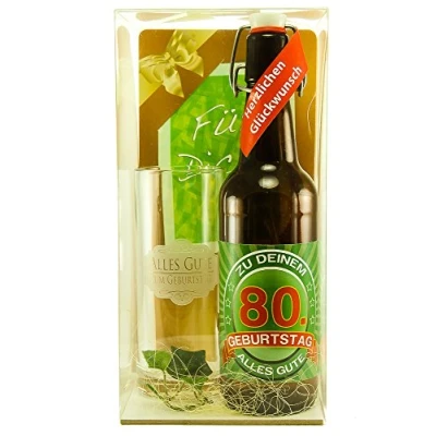 Abbildung von Bier Geschenk Geschenkset 80. Geburtstag