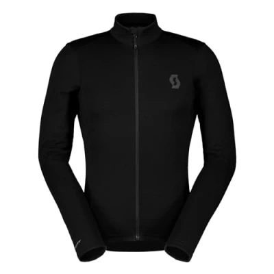 Abbildung von Scott M Gravel Warm Merino L/sl Schwarz Warmes atmungsaktives Herren Full Zip Bike Langarmtrikot, Größe