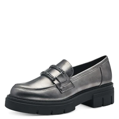Abbildung von Marco Tozzi Slipper, Damen, Größe: 41, Silber platin Leder und lederimitat