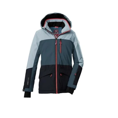 Abbildung von killtec Mädchen Skijacke/Funktionsjacke mit Kapuze und Schneefang KSW 208 GRLS SKI JCKT, dunkel denim/hell rauchblau/schwarz blau, 128, 43562 000