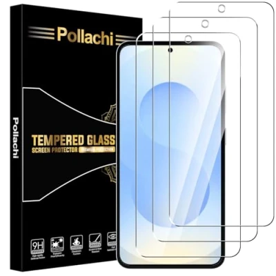 Abbildung von Pollachi [3 Stück Schutzfolie für Samsung Galaxy S25 Panzerglas Glasfolie,9H Härte,Anti Kratzen,Anti Fingerabdruck,Anti Bläschen,Ultra Klar,Displayschutzfolien Panzer Schutz Glas