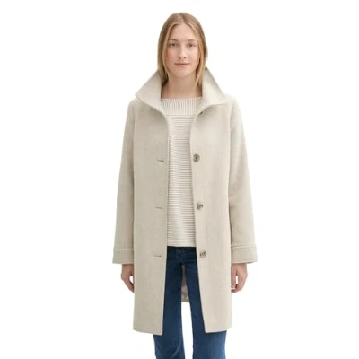 Abbildung von TOM Tailor Kurzmantel, Damen, Größe: 3XL, Soft ivory twill structure