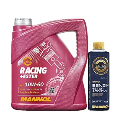 Abbildung von MANNOL 4l, 7902 Racing + Ester 10W 60 Öl Benzin Additive 250ml