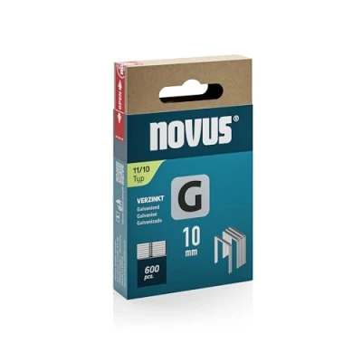 Abbildung von NOVUS TOOLS Flachdrahtklammern 10 mm für Hammertacker, 600 Tacker Klammern vom Typ 11/10, Schiebeschachtel, Heftmittel Folien und Pappe