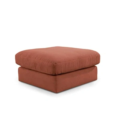 Abbildung von CAVADORE XXL Hocker Fiona / Mega Beistellhocker mit weicher Polsterung Quadratisch 97 x 90 Cordstoff Kupfer