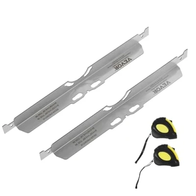 Abbildung von VEVOR Radausrichtungswerkzeug, 2er Pack Spurausrichtungs Zehenplatten, Radausrichtungs Werkzeugplatte aus Edelstahl, Genaue Messung des Spurwinkels, inkl. 2 Maßbändern &amp; Umrechnungstabelle