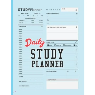 Abbildung von Daily Study Planner: Planner for College Students,Year Student High School,Study Weekly