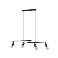Abbildung von Eglo 900177 Hängeleuchte LURONE E27 4X10W Stahl schwarz, messing L:100cm B:5cm H:110cm dimmbar