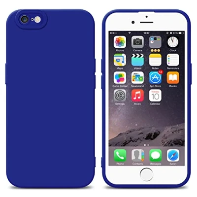 Abbildung von Cadorabo Hülle kompatibel mit Apple iPhone 6 / 6S Schutzhülle TPU Silikon Case Liquid Design Kameraschutz Slim Kratzfest Weiche Gummi Rundumschutz für in Blau