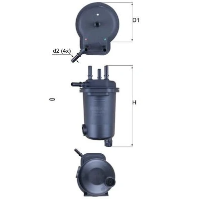 Abbildung von MAHLE ORIGINAL KL 600D Kraftstofffilter Leitungsfilter 8 8,0 RENAULT: Kangoo I Rapid, CLIO 2, I, SUZUKI: Jimny SUV
