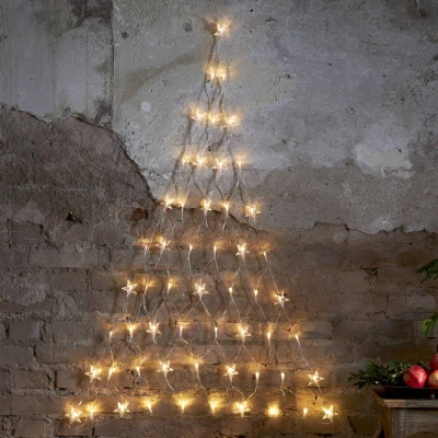 Abbildung von STAR TRADING LED Lichternetz Tannenbaum leuchtende Sterne 150x80cm 55LED Innen, 55 flammig