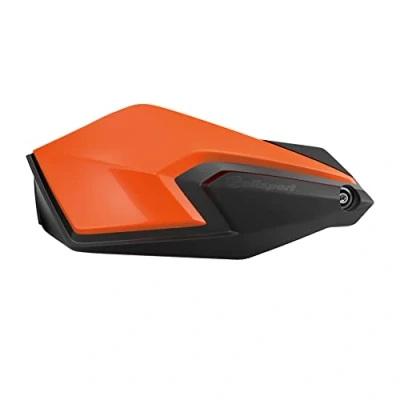 Abbildung von Polisport 8308900004 Handprotektoren S DUAL 2 Befestigungspunkte MX Style aus Kunststoff inklusive Befestigungskit kompatibel mit Allen MX/Enduro Modellen in Farbe orange