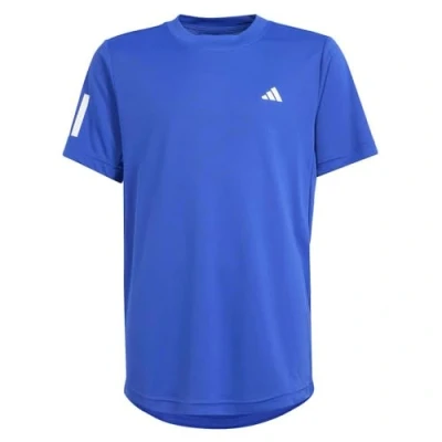 Abbildung von adidas Boy&#039;s Club Tennis 3 Stripes Tee T Shirt, semi Lucid Blue, 15 16 Years