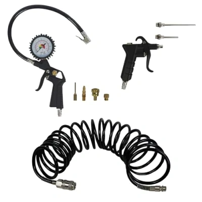 Abbildung von siwitec Kompressor Zubehör Set mit Druckluftschlauch, Druckluftpistole, Reifenfüller, 3 tlg.