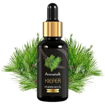 Abbildung von Aromaholik Kiefernöl BIO 100% naturrein Ätherische Öle für Diffuser &amp; Aroma Zertifiziertes ätherisches Öl aus Indien Pine Essential Oils 30ml Sauna Massage