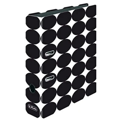 Abbildung von Herlitz 50040087 Ordner maX.file, A4, 8cm, Motiv: Just Black, 1 Stück, schwarz/weiß