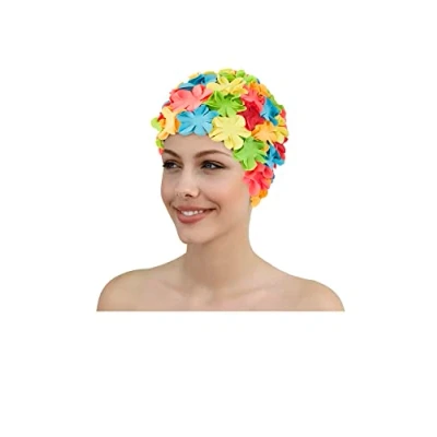 Abbildung von Fashy Badekappe Badehaube Gummi Blüten Bunt (3191 01) Badehkappe