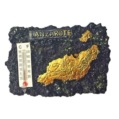 Abbildung von Lanzarote Spanien Kühlschrankmagnet, 3D Thermometer, Reiseaufkleber, Souvenirs Kollektion, Heim und Küchendekoration, Kühlschrankmagnet aus China