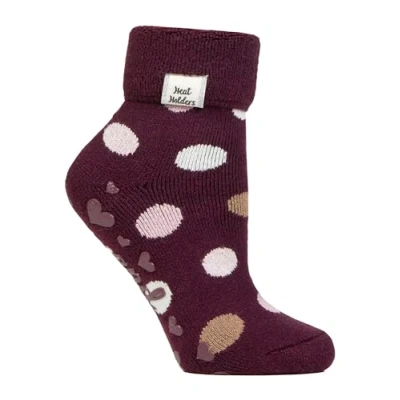 Abbildung von HEAT HOLDERS Damen Kuschelsocken Thermo Lite Warme Lounge Bettsocken Antirutsch (37 42, Cabernet Dots)