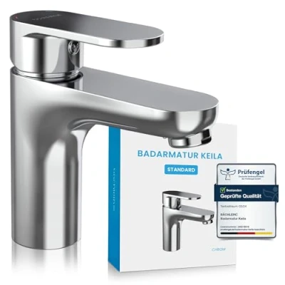 Abbildung von Bächlein Badarmatur Elegante Waschtischarmatur Keila (Stilvolle Badarmatur) Minimalistisches Design Langlebiger Wasserhahn