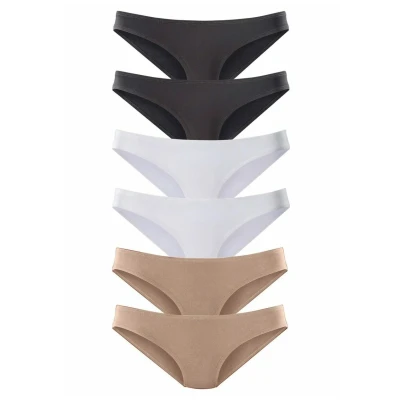 Abbildung von Lascana 6 PACK Slip, Damen, Größe: 32/34, Beige/schwarz/weiß
