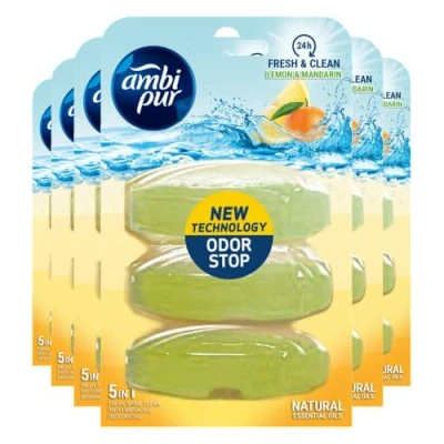 Abbildung von 6er Pack Ambi Pur 3 flüssige WC Steine Nachfüller x 55ml Lemon &amp; Mandarin