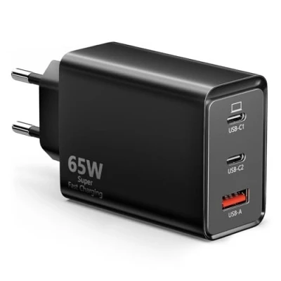 Abbildung von USB C Ladegerät 65W, 3 Port【2 C+1 A】USB Netzteil PPS Schnellladegerät PD+QC Charger kompatibel mit Mac Book Pro/Air/ipad/iPhone12/13/14/15/16 Pro Max/Samsung Galaxy S22/S23/S24/Tablet/Laptop