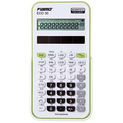 Abbildung von Fiamo Wissenschaftlicher Rechner ECO30, 138 Funktionen und 10 stelligem Display, weiß/grün