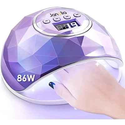 Abbildung von Janolia Nageltrockner Lampe, 86W UV LED Lampe für Nägel, Professionelle Gel Nagellampe mit Sensor LCD Display Fingernagel und Zehennagel Nageldesign 4 Timer, Geeignet alle