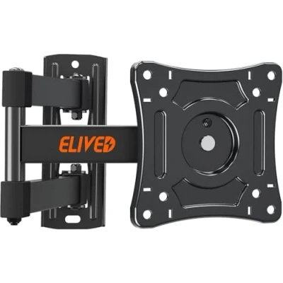 Abbildung von ELIVED Monitor Wandhalterung Schwenkbar Neigbar für die meisten 14 30 Zoll Bildschirme bis 15kg, Max VESA 100x100mm, TV LED, LCD, OLED Flach/Curved TVs, Wandhalter Fernseher EV026