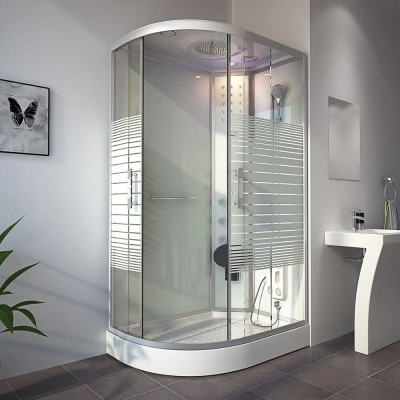 Abbildung von HOME DELUXE Eckdusche Duschkabine WHITE PEARL 120 x 80 cm Links, BxT: 120x80