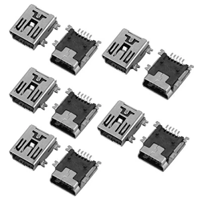Abbildung von sourcing map 10 St Mini USB 5P Buchse Adapter Loete Steckverbinder Silbrig de