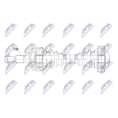 Abbildung von NTY NPW PS 015 Antriebswelle Hinterachse links 660mm Schaltgetriebe 6 Gang
